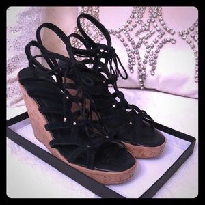 Joie cork suede wedges